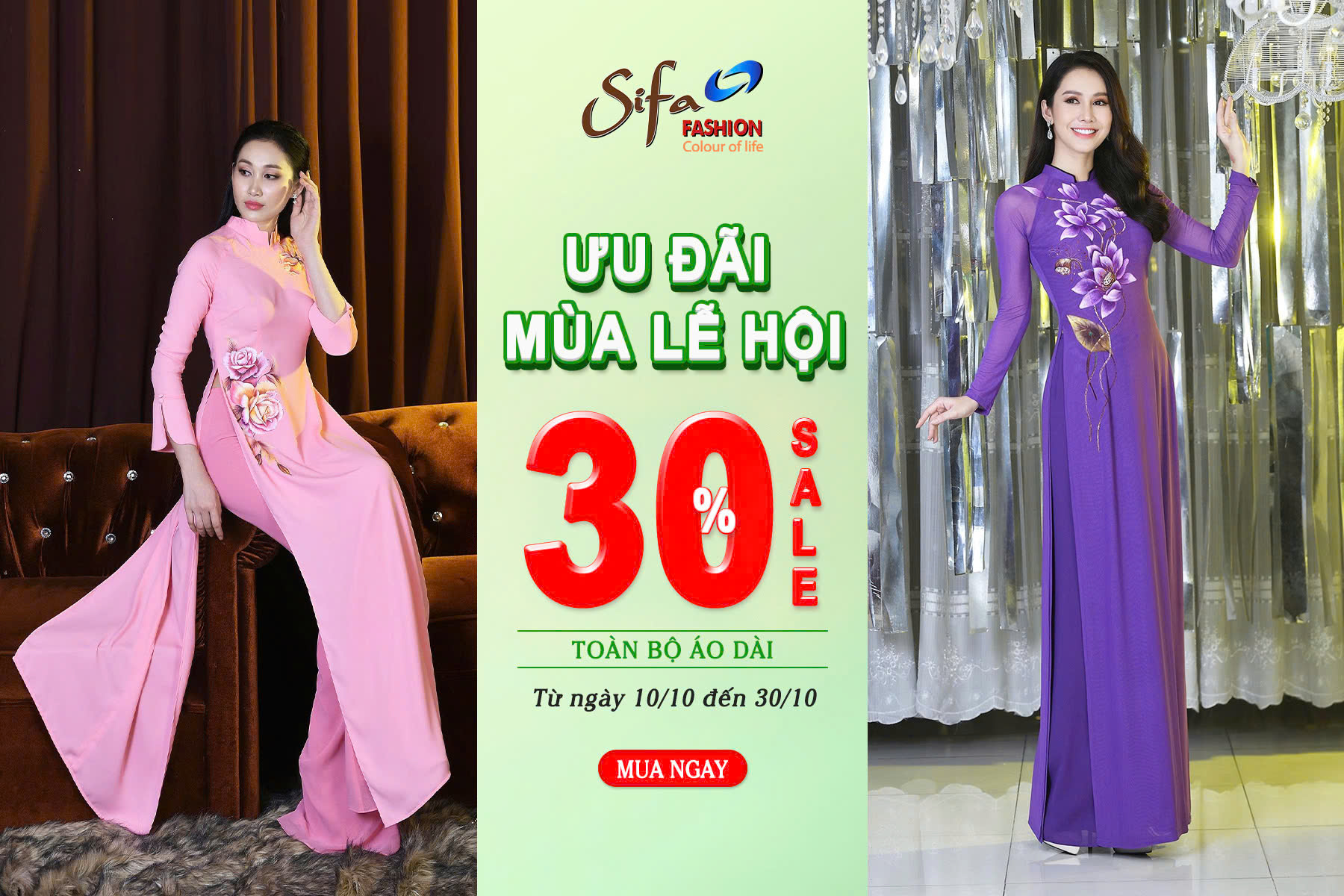 ƯU ĐÃI MÙA LỄ HỘI SALE 30% TOÀN BỘ ÁO DÀI