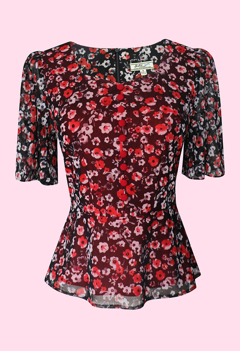 Bộ áo cổ vuông tim - Áo