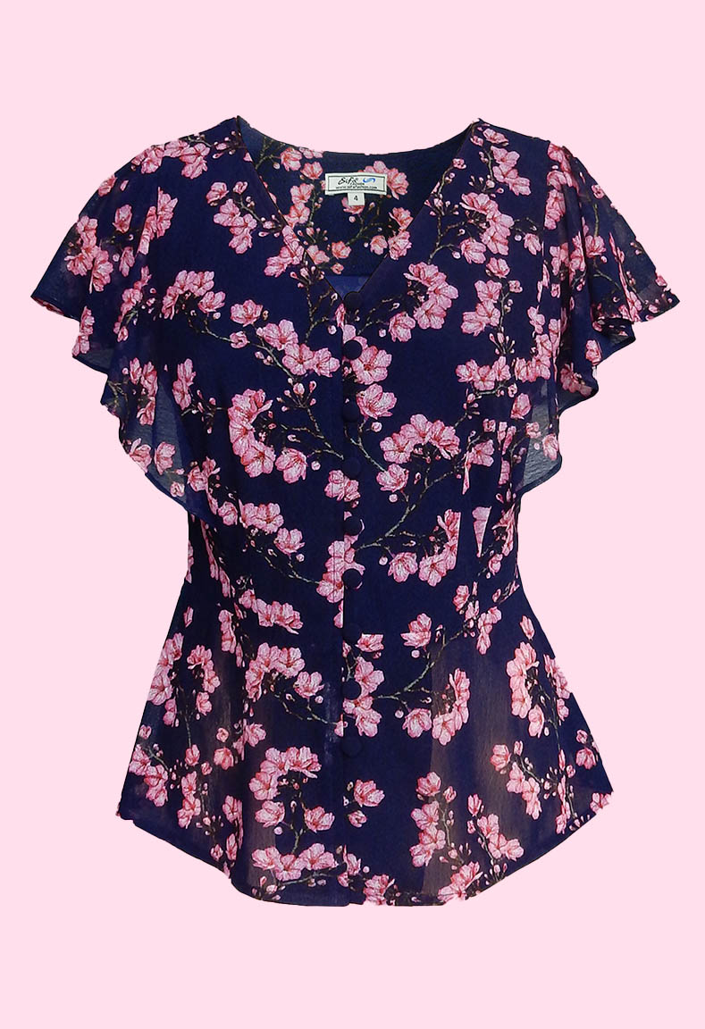 Bộ áo cổ tim tay cánh tiên - Áo