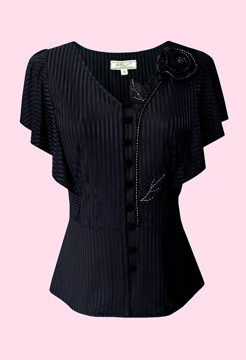 Bộ áo cổ tim tay cánh tiên - Áo