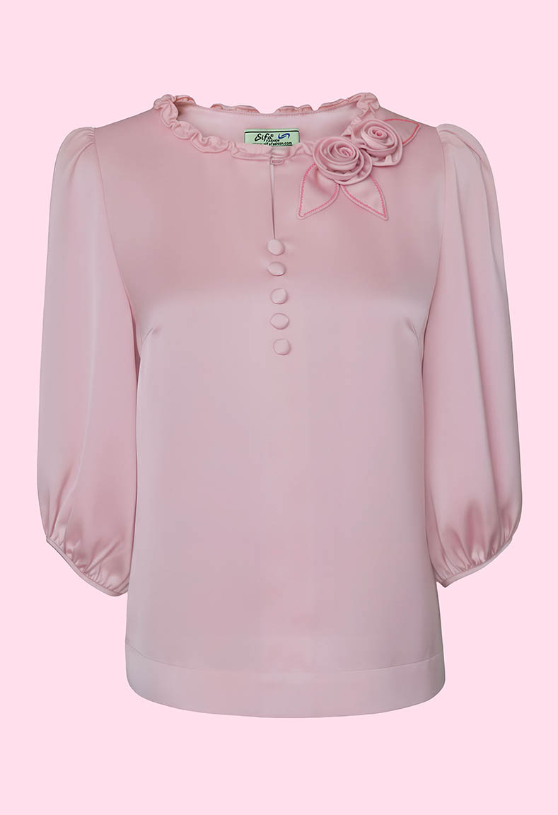 Áo cổ tròn điệu đà