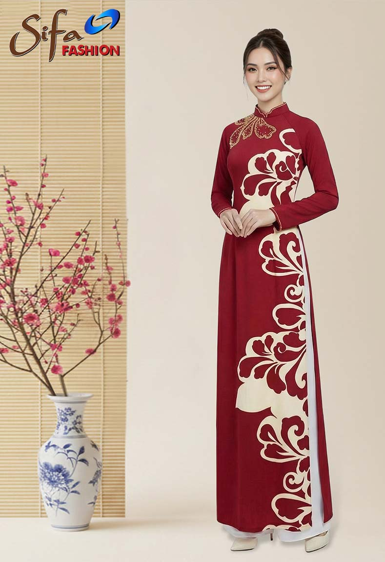 Áo dài cổ truyền thống lượn