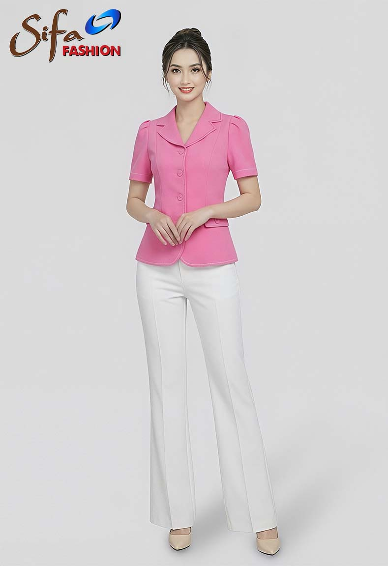 Áo vest cổ đanton một lớp