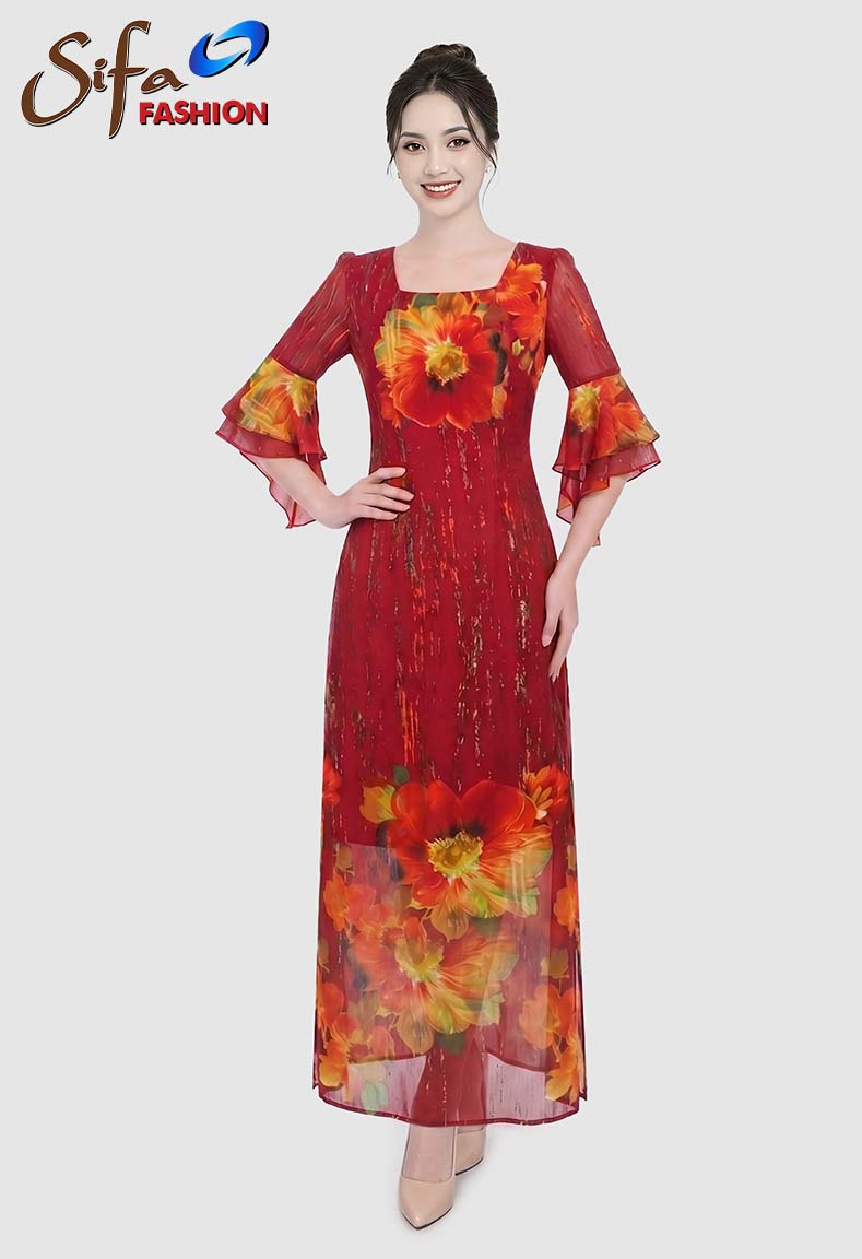 Đầm chiffon hoa