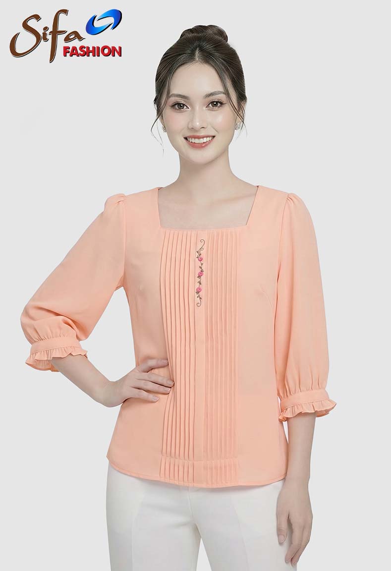 Áo cổ vuông tay lỡ bèo