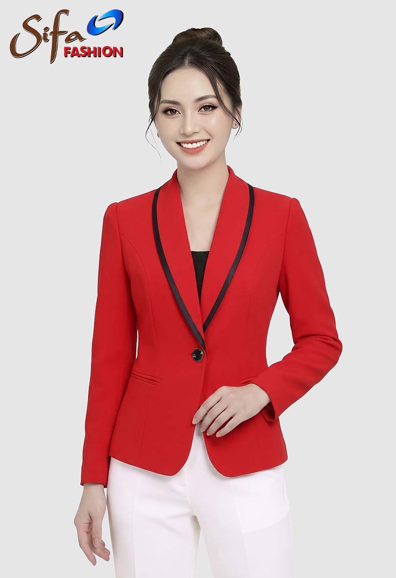 Áo vest cổ sam viền