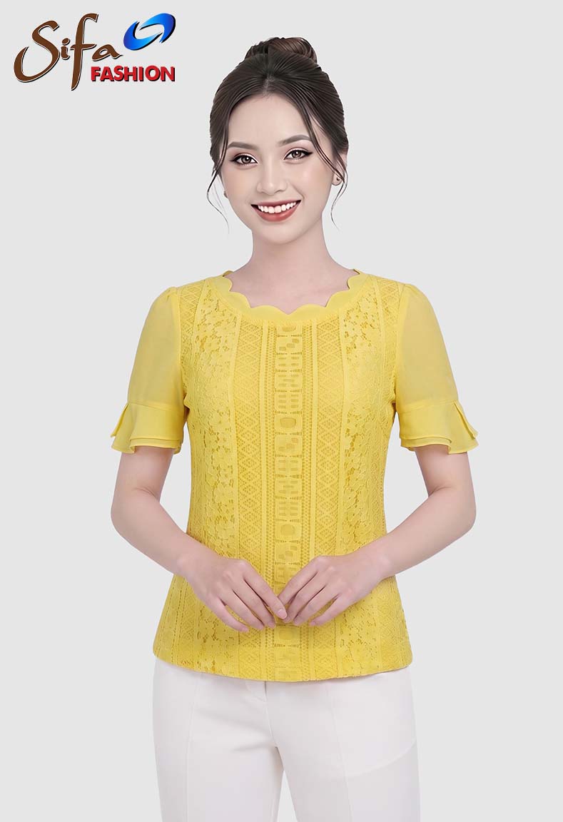 Áo ren cổ lượn