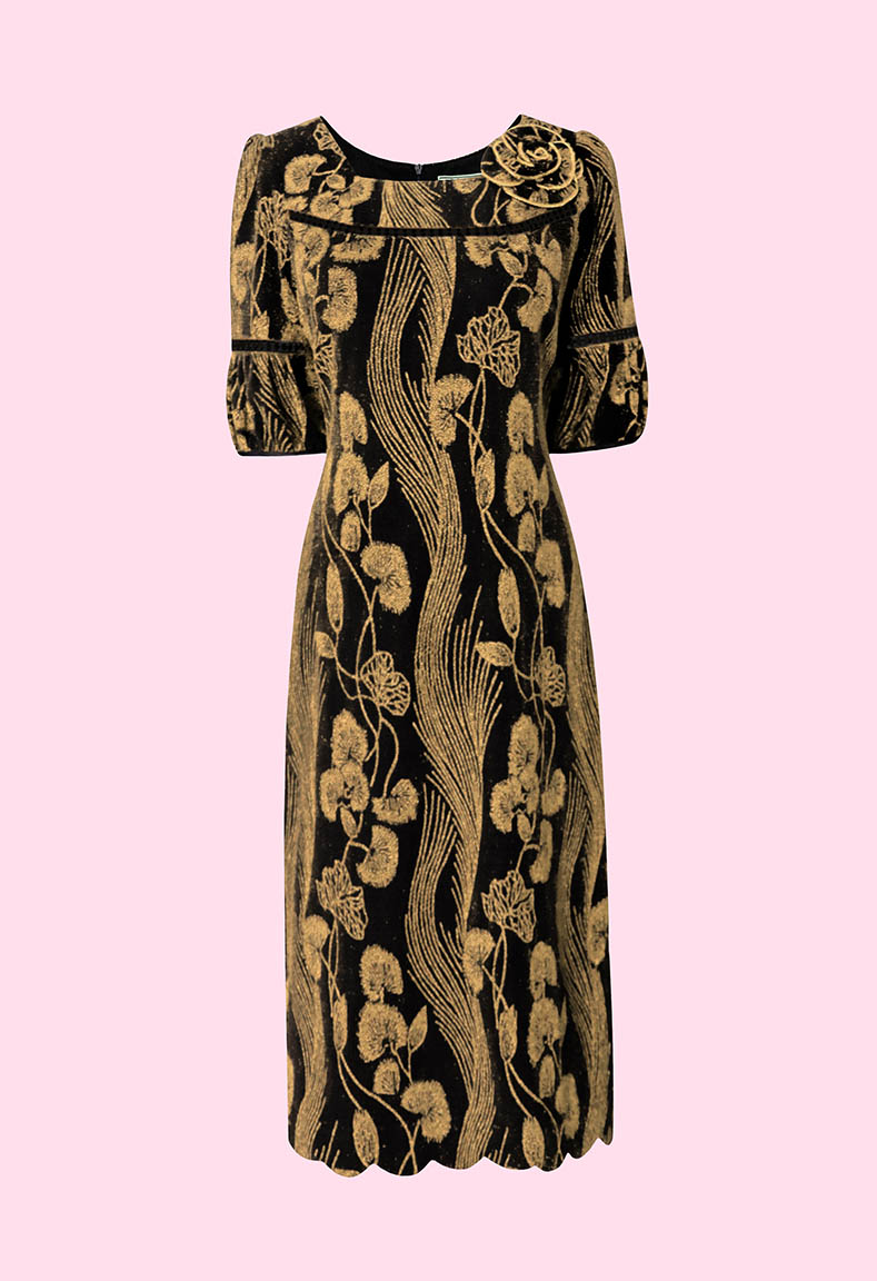 Đầm cổ vuông tay lồng đèn